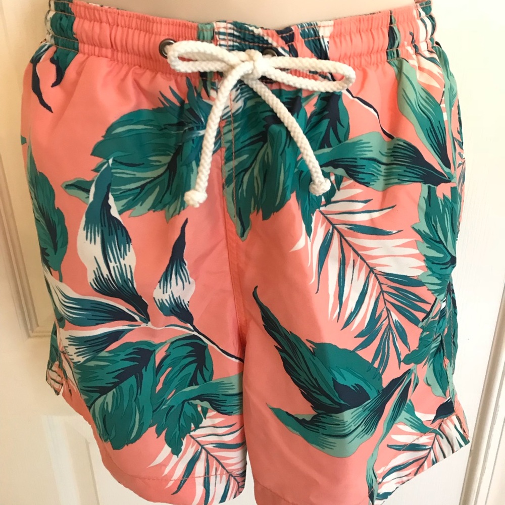 H&M coral floral swim shorts